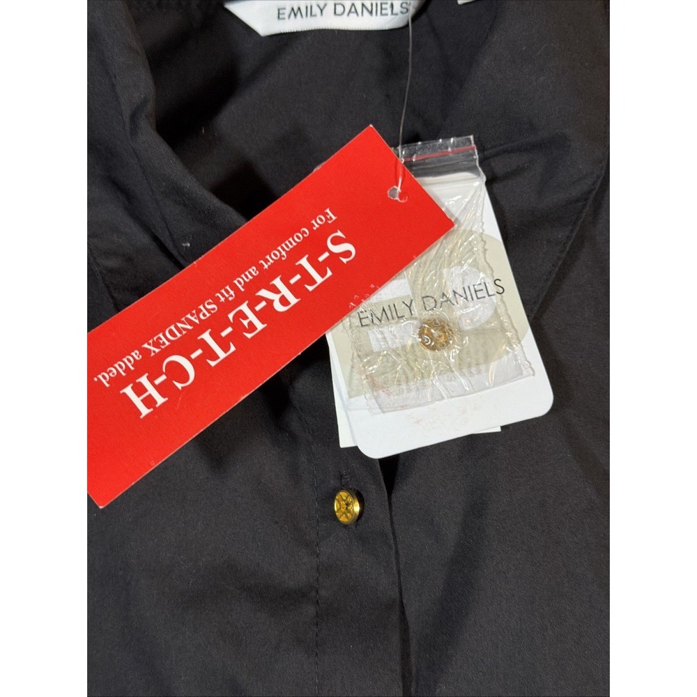 WOMENS EMILY DANIELS  BLOUSE, BUTTON  FRT, BLACK LONG SLEEVE, BRAND NEW, SIZE L - Picture 2 of 7